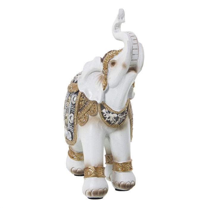 Figura Decorativa Alexandra House Living Blanco Dorado Plástico Elefante 10 x 18 x 21 cm 2