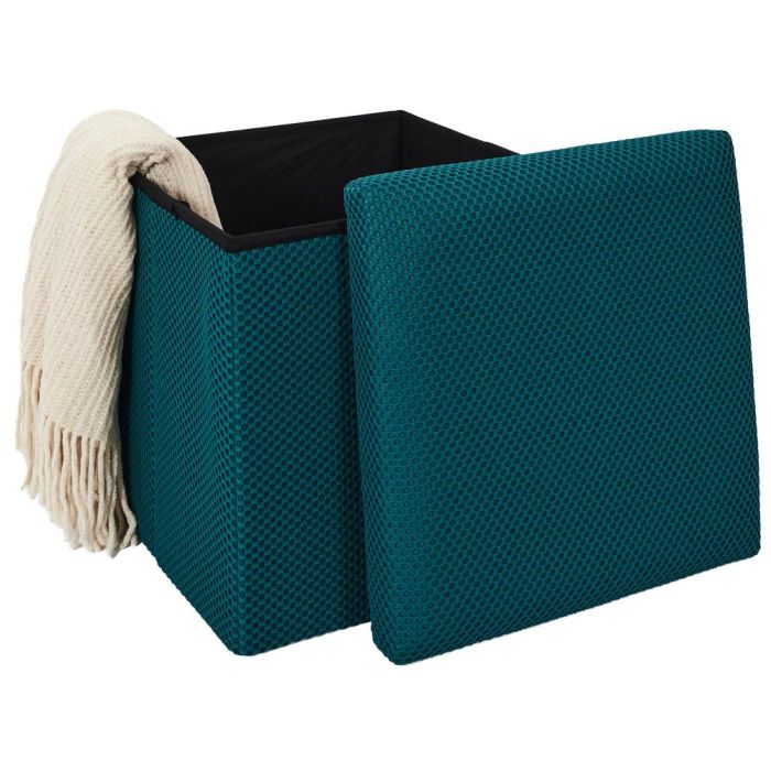 Caja-Puf Plegable Atom Azul Home Deco Factory 4 Caja-Puf Plegable Atom Azul Home Deco Factory 4