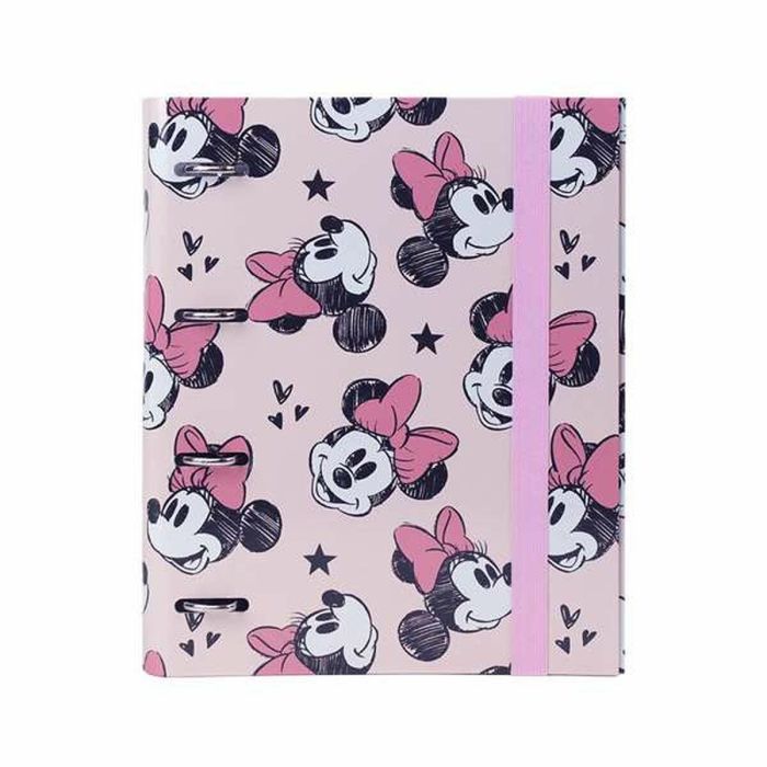 Carpeta de anillas Minnie Mouse Blanco Multicolor A4 6