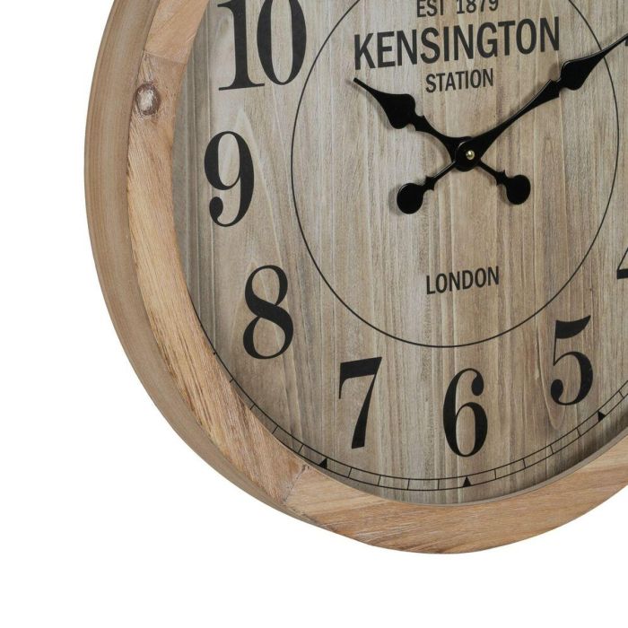 Reloj de Pared Natural Madera Cristal 60 x 60 x 6,5 cm 3