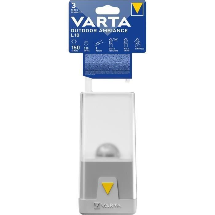 Linterna de Camping LED VARTA Outdoor Ambiance L10, A prueba de golpes, Resistente al agua IPX4, Varios modos de color - Ref: 16666101111 Linterna de Camping LED VARTA Outdoor Ambiance L10, A prueba de golpes, Resistente al agua IPX4, Varios modos de color - Ref: 16666101111