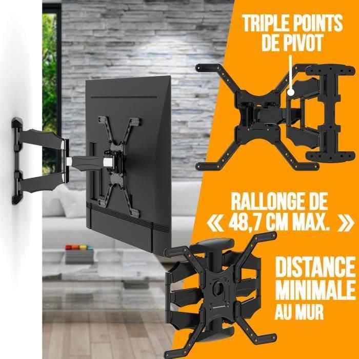 NANOOK Soporte de pared giratorio para televisores de 40 a 65 pulgadas - Inclinable - Soporte de pared para televisores LCD, LED, QLED y OLED 2 NANOOK Soporte de pared giratorio para televisores de 40 a 65 pulgadas - Inclinable - Soporte de pared para televisores LCD, LED, QLED y OLED 2