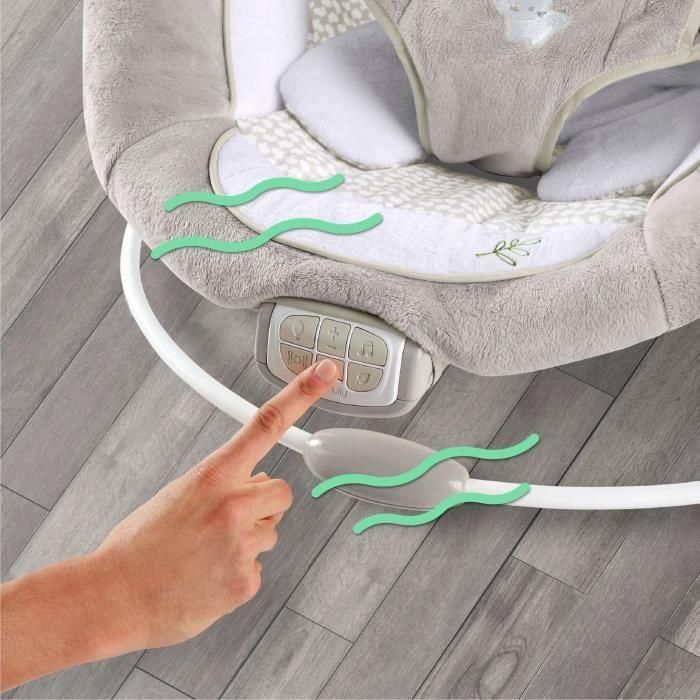 Ingenuity Tumbona para Bebé Twinkle Tails Light Up, Transat con Arco de Conejos Iluminado, Sonido, Luz y Suave Asiento Profundo de Felpa para Calmar 4