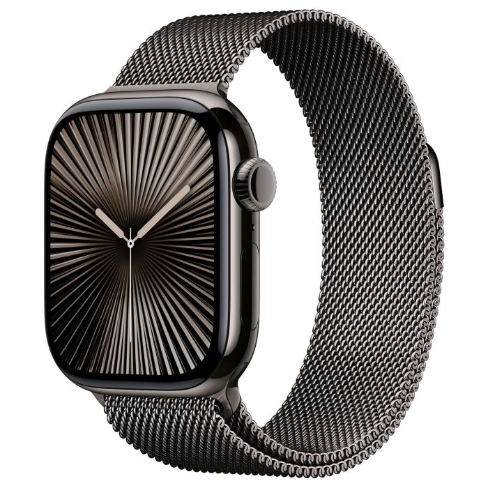 Apple Watch Series 10 GPS + Cellular 42mm Caja de Titanio Gris con Correa Milanesa de Acero Inoxidable Gris, Pantalla OLED, 64 GB, watchOS 11, Resistente al Agua 0 Apple Watch Series 10 GPS + Cellular 42mm Caja de Titanio Gris con Correa Milanesa de Acero Inoxidable Gris, Pantalla OLED, 64 GB, watchOS 11, Resistente al Agua 0
