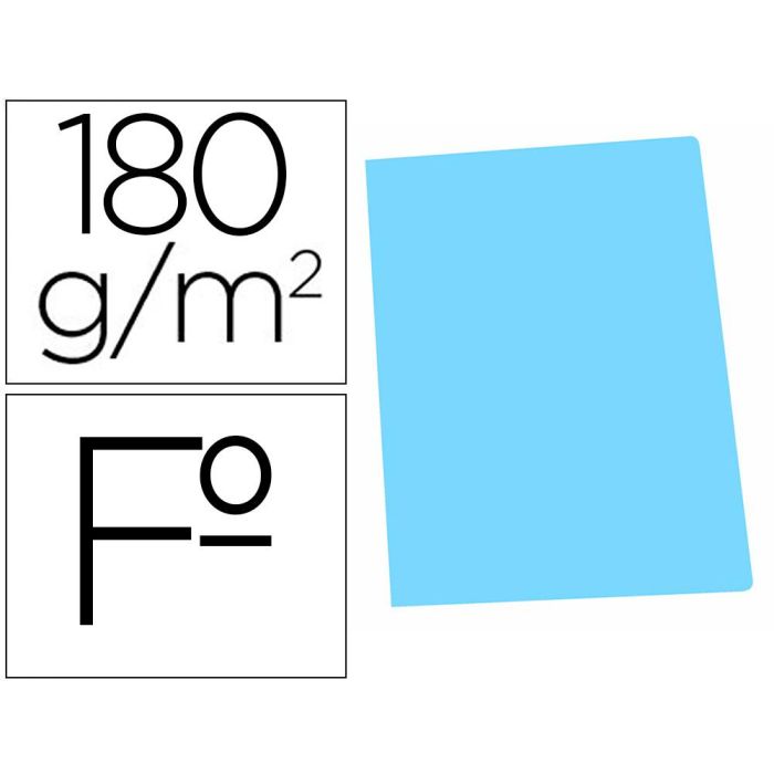 Gio Subcarpeta Simple Cartulina Folio 180 gr Azul Pastel -50U-