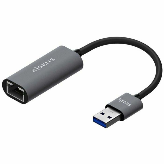 AISENS - CONVERSOR USB 3.0 A ETHERNET GIGABIT 10/100/1000 MBPS, GRIS, 15CM