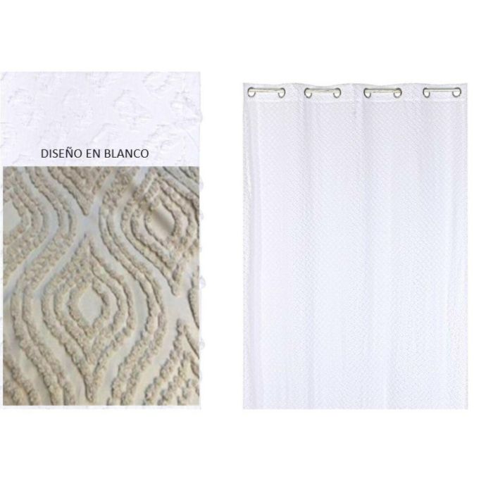 Cortina Boho DKD Home Decor Blanco 260 x 140 cm (2 Unidades)