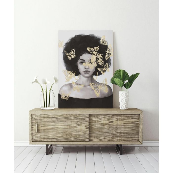 DKD Home Decor Cuadro Moderno Negro Blanco Lienzo Pino 3.7 x 100 x 70 cm (2 Unidades) 2