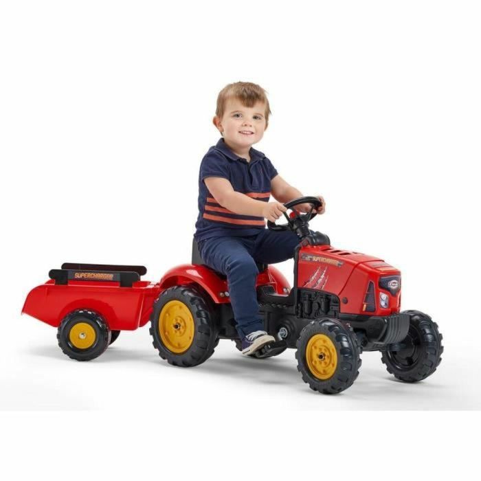 Falk Tractor de pedal Supercharger rojo con capó de apertura y remolque, juguete infantil para 2-5 años 6 Falk Tractor de pedal Supercharger rojo con capó de apertura y remolque, juguete infantil para 2-5 años 6