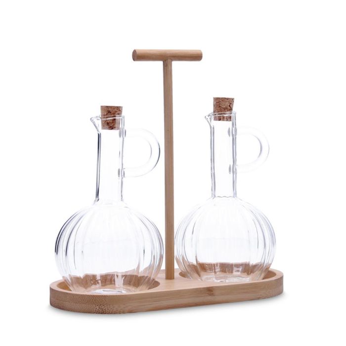 Set Aceitera y Vinagrera Borosilicato Trend Quid 21x9,5x20,5 cm 1