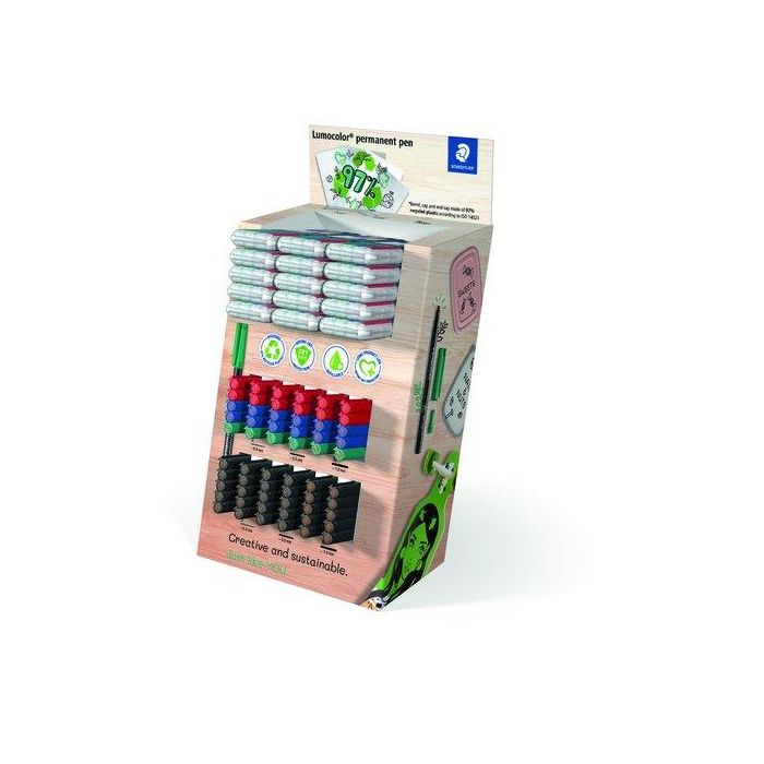 Rotulador Permanente Staedtler Lumocolor 313, 317 Y 318 Expositor De 120