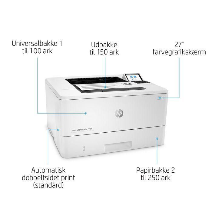 HP LaserJet Enterprise M406dn Impresora Láser Monocromo con JetIntelligence 27 HP LaserJet Enterprise M406dn Impresora Láser Monocromo con JetIntelligence 27