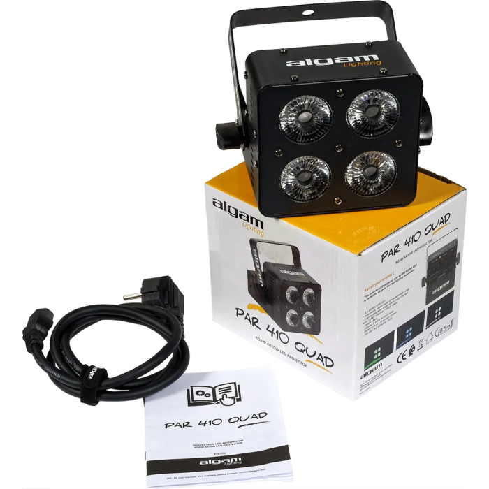 Algamlight Foco Proyector LED 4 x 10W RGBW Algamlight con 4 LEDs de 10W y Ángulo de Haz de 22°, Control DMX y Modos Automático y Musical 5