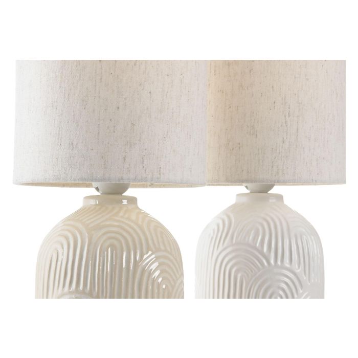 Lampara Sobremesa Urban DKD Home Decor Blanco Beige 18 x 34 x 18 cm (6 Unidades) 2 Lampara Sobremesa Urban DKD Home Decor Blanco Beige 18 x 34 x 18 cm (6 Unidades) 2