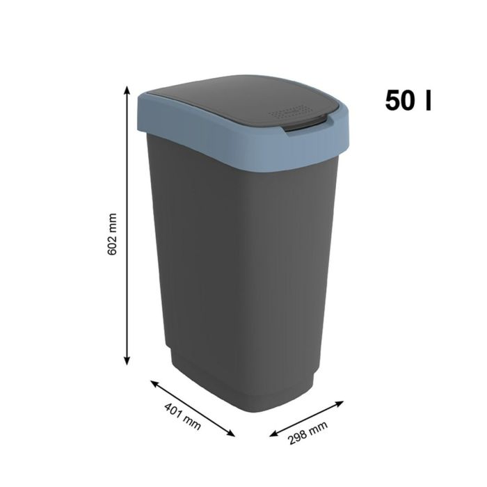 Cubo de basura Rotho Twist Blue Azul Plástico 50 L 1