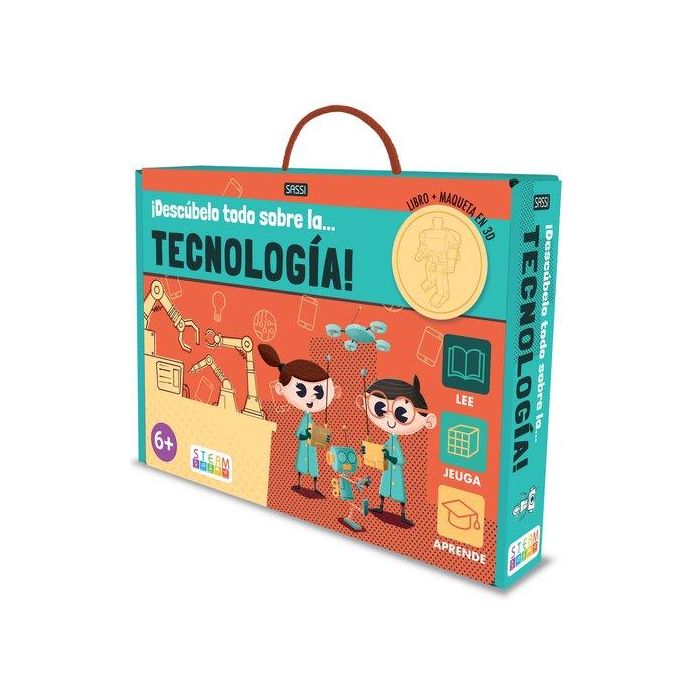 Puzle 3D Y Libro Sassi Manolito Books Descubrelo Todo Sobre La Tecnologia 75 Piezas (+6 Años)