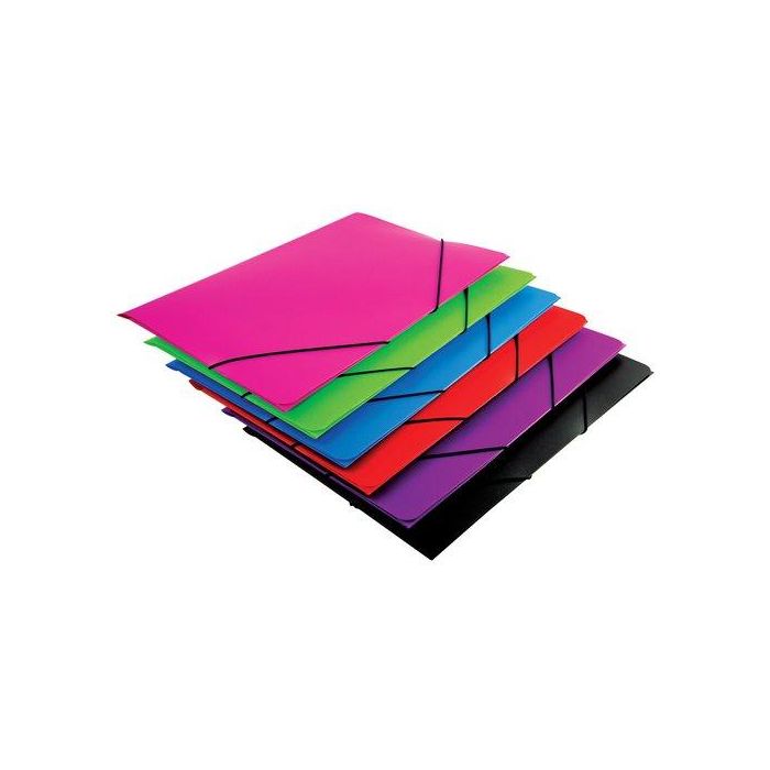 Mariola Carpeta con Gomas de Polipropileno 450 Micras, Solapa Folio, Colores Surtidos (Fucsia, Verde, Azul, Rojo, Lila, Negro)