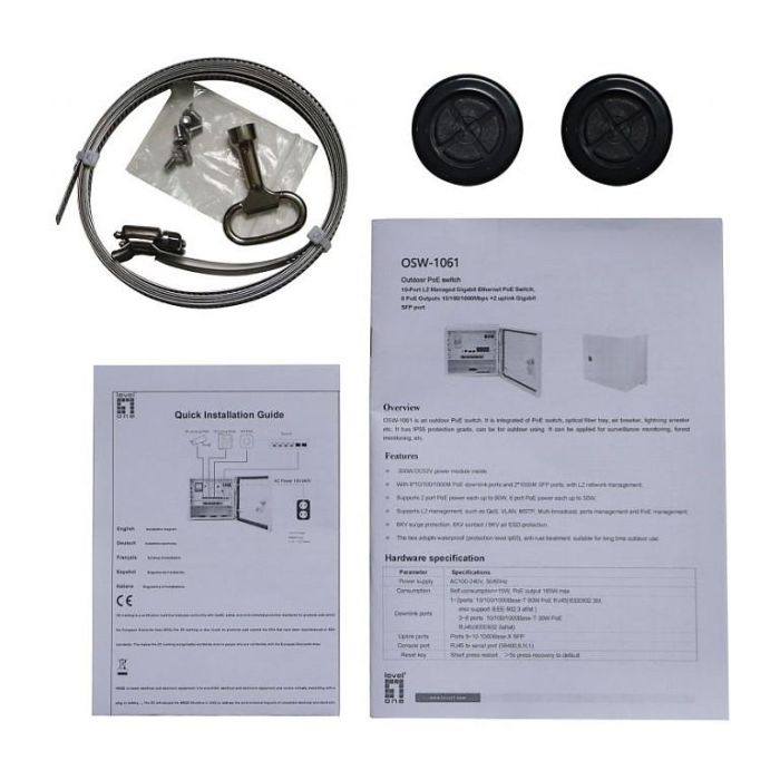 Level One OSW-1061 Switch 8x 2.5G Ethernet PoE 802.3at/af Gestionado L2 3