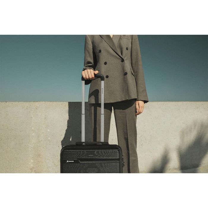 Numada Maleta Cabina Negra 55x20x40cm - Apta Bajo Coste, ABS Texturizado, 4 Ruedas 360°, Candado 4 Numada Maleta Cabina Negra 55x20x40cm - Apta Bajo Coste, ABS Texturizado, 4 Ruedas 360°, Candado 4