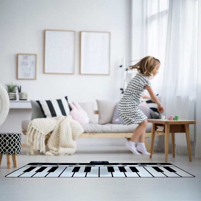 Deqube Manta Musical Piano XL 2 metros, 24 teclas, 4 modos, 8 instrumentos, 10 melodías, +3 años 4