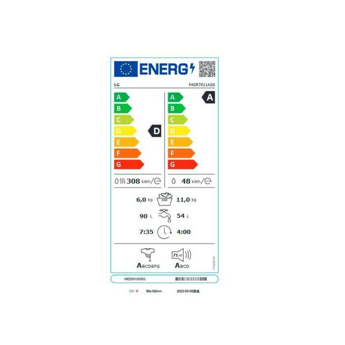 Lavadora-Secadora Inteligente LG F4DR7011AGS 1400 rpm 11 kg/6 kg 1