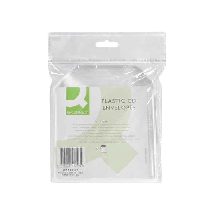 Q-connect Sobre para CD/DVD Polipropileno con Solapa - Pack 50 Unidades 7