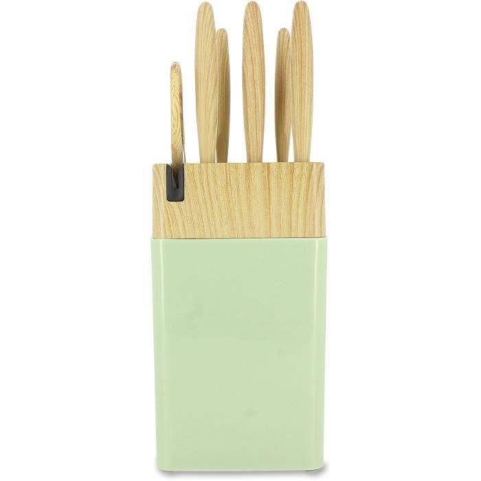 Bloque de cuchillos de 6 piezas - MENASTYL - 5041060 - Hoja de cerámica - Polipropileno - Celadón 4 Bloque de cuchillos de 6 piezas - MENASTYL - 5041060 - Hoja de cerámica - Polipropileno - Celadón 4