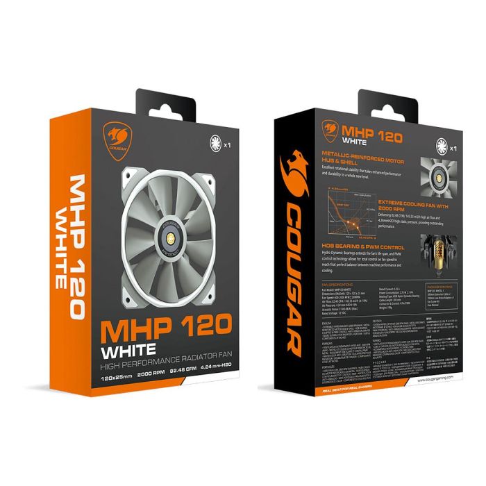Cougar Ventilador Gehäuse MHP 120, 120mm, Blanco Cougar Ventilador Gehäuse MHP 120, 120mm, Blanco