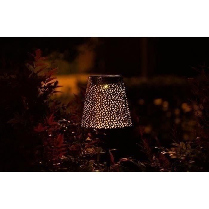 Lámpara solar - GARDEN ID Gold - Ø12 h70 cm - Autonomía 6-8 horas - Pie estabilizador - Botón encendido/apagado - Sin cableado - Pila AAA. 1 Lámpara solar - GARDEN ID Gold - Ø12 h70 cm - Autonomía 6-8 horas - Pie estabilizador - Botón encendido/apagado - Sin cableado - Pila AAA. 1