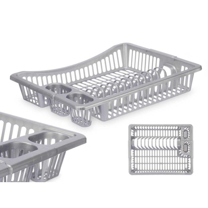 Escurreplatos Grande Plata Kinvara 46x36x8 cm (12 Unidades) Escurreplatos Grande Plata Kinvara 46x36x8 cm (12 Unidades)