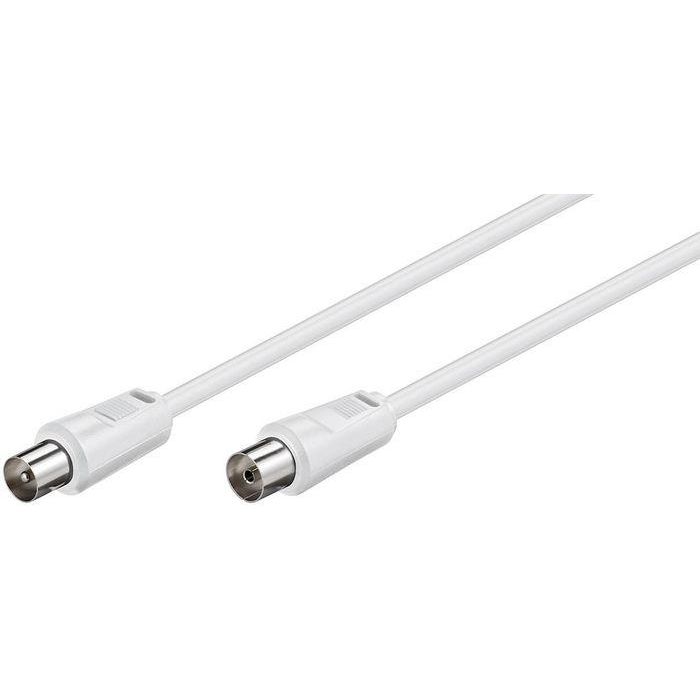 MicroConnect COAX025W Cable Coaxial M-F 2.5m Blanco 75 Ohm para Antena TV Conexión de Audio y Video de Alta Calidad