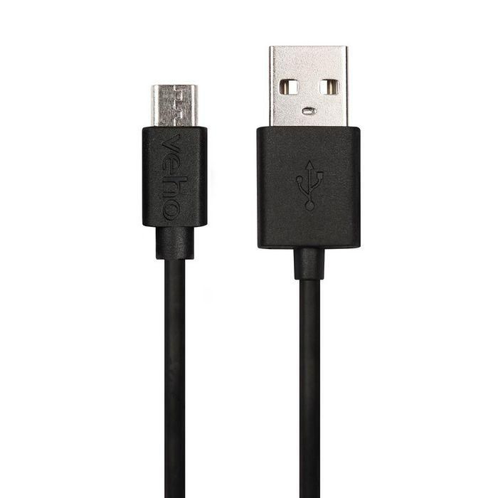 Veho USB A - Micro USB, 0.2m, Negro Cable de Carga Universal para Sat Nav, GPS, E-Cigarettes, Smart Watches y Otros Dispositivos Micro-USB 1