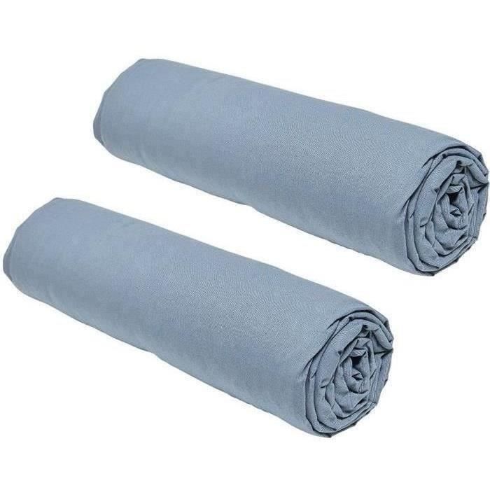 Conjunto de 2 maldiciones esenciales de Teday - 160 x 200 cm - 2 personas - 100% algodón - denim Conjunto de 2 maldiciones esenciales de Teday - 160 x 200 cm - 2 personas - 100% algodón - denim