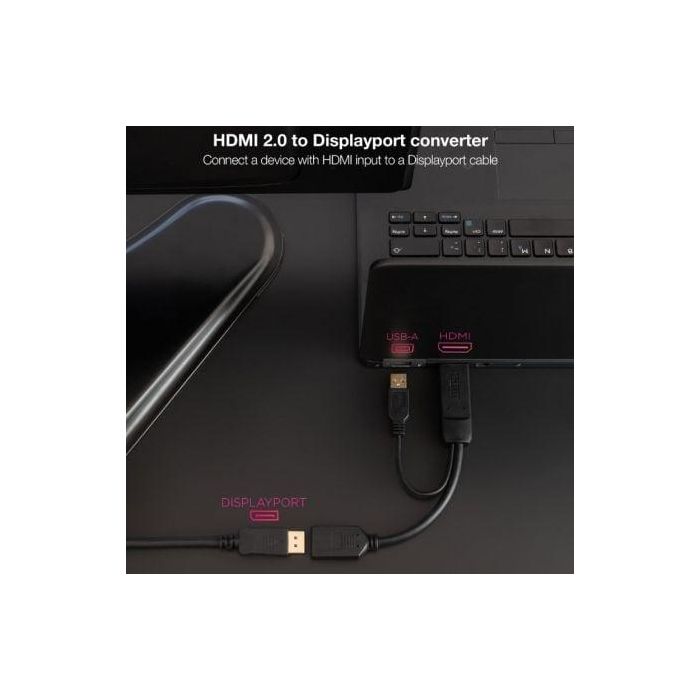 Nanocable 10.16.0205 Conversor HDMI 2.0 a DisplayPort 1.2, Soporta 4K@60Hz, Alimentación USB, 20cm Negro 3 Nanocable 10.16.0205 Conversor HDMI 2.0 a DisplayPort 1.2, Soporta 4K@60Hz, Alimentación USB, 20cm Negro 3