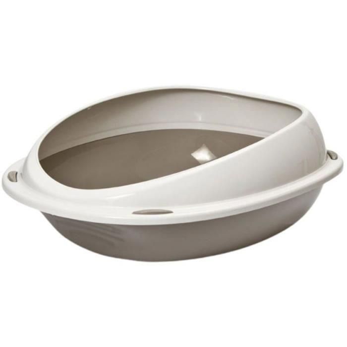 Aime Shuttle Caja de Arena Ovalada para Gatos con Borde Extraíble - 57 x 40 x 19 cm