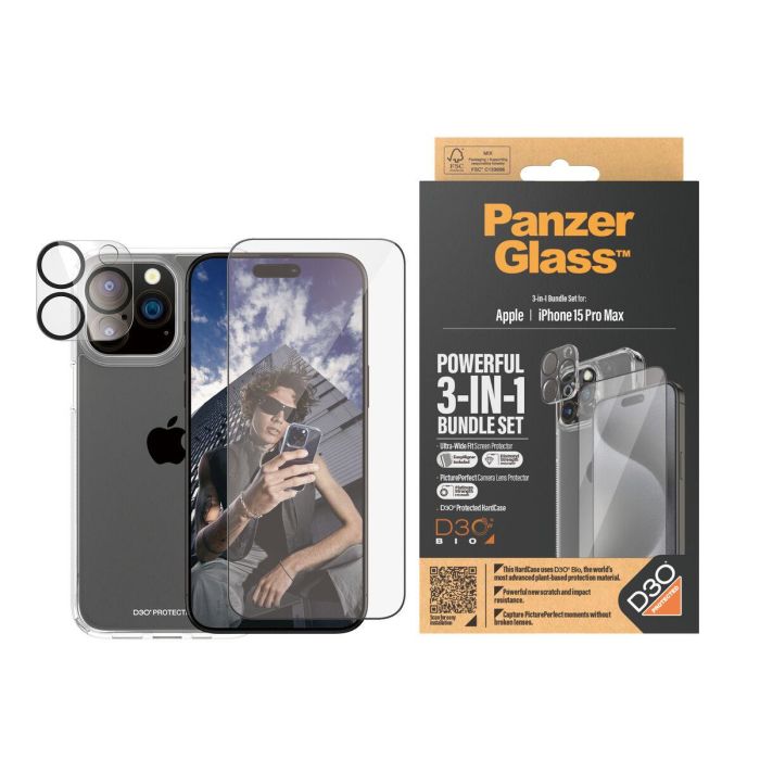 Protector de Pantalla para Móvil Panzer Glass B1175+2812 Apple iPhone 15 Pro Max 2