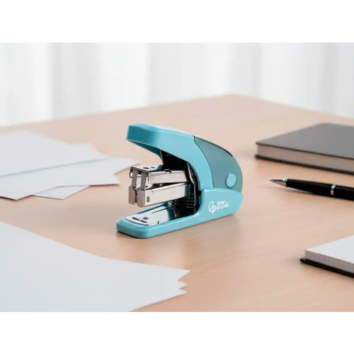 Liderpapel Grapadora Micro Celeste con Regalo 1000 Grapas 24/6 26/6 Capacidad 20 Hojas 5
