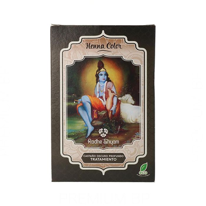 Radhe Shyam Henna En Polvo Castaño Oscuro Profundo Tratamiento 100G (2-Bolsas)