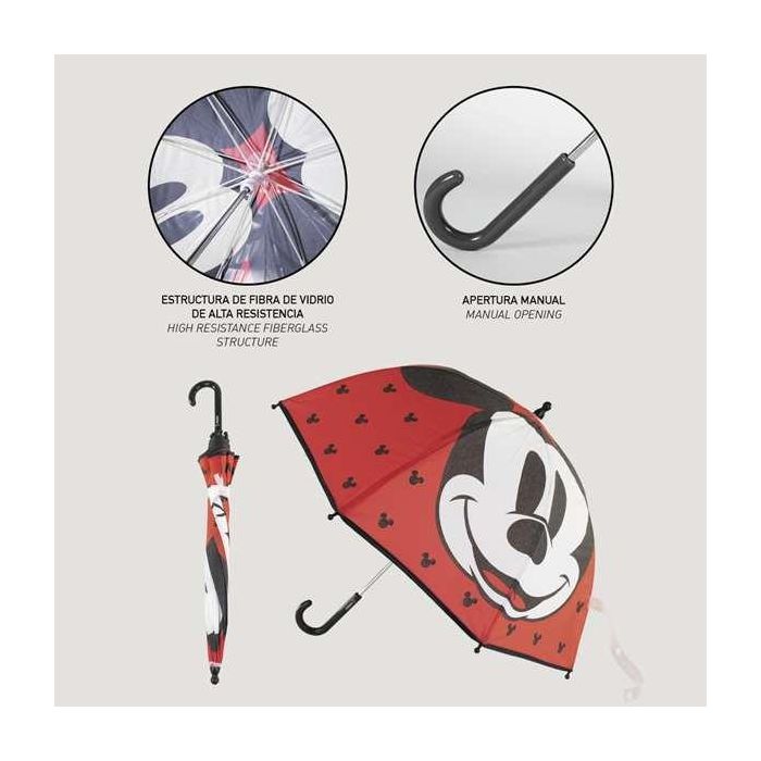 Cerdá Paraguas Manual Mickey de EVA 45 cm para Niños, con Edad Recomendada de 3 a 12 años, Color Rojo 1 Cerdá Paraguas Manual Mickey de EVA 45 cm para Niños, con Edad Recomendada de 3 a 12 años, Color Rojo 1