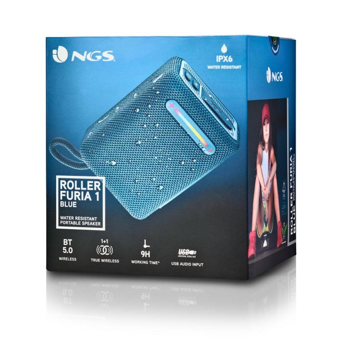 Altavoz Bluetooth Portátil NGS Roller Furia 1 Blue Azul 15 W 1 Altavoz Bluetooth Portátil NGS Roller Furia 1 Blue Azul 15 W 1