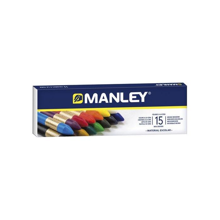 Manley Ceras 60 mm Colores Surtidos Estuche 15 Ud