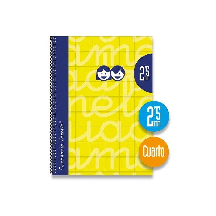 Lamela Bloc Tapa Forrada 4º 80H Cuadrovia 2,5 Mm Amarillo 5 unidades