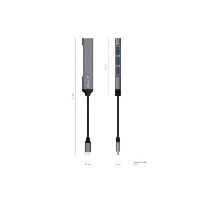 Hub USB Tipo-C Aisens A109-0541/ 4xUSB 3 Hub USB Tipo-C Aisens A109-0541/ 4xUSB 3