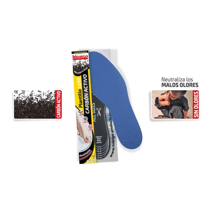 Hidalgo Plantilla Carbón Activo Luxe Recortable Neutraliza Malos Olores Talla 34-47 1 Hidalgo Plantilla Carbón Activo Luxe Recortable Neutraliza Malos Olores Talla 34-47 1
