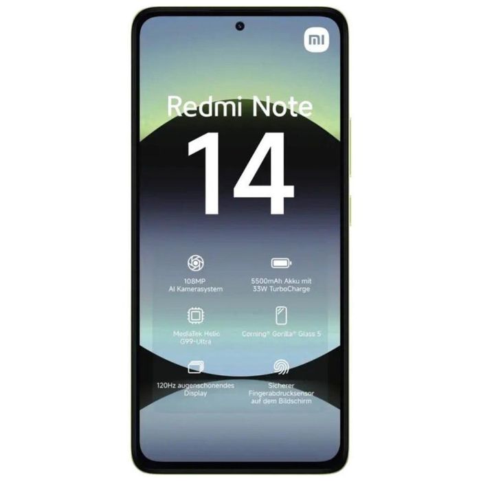 Xiaomi MZB0J0IEU Smartphone Redmi Note 14 6GB RAM 128GB 6.67" 120Hz 108MP Cámara 5500mAh Batería Helio G99-Ultra Verde 1