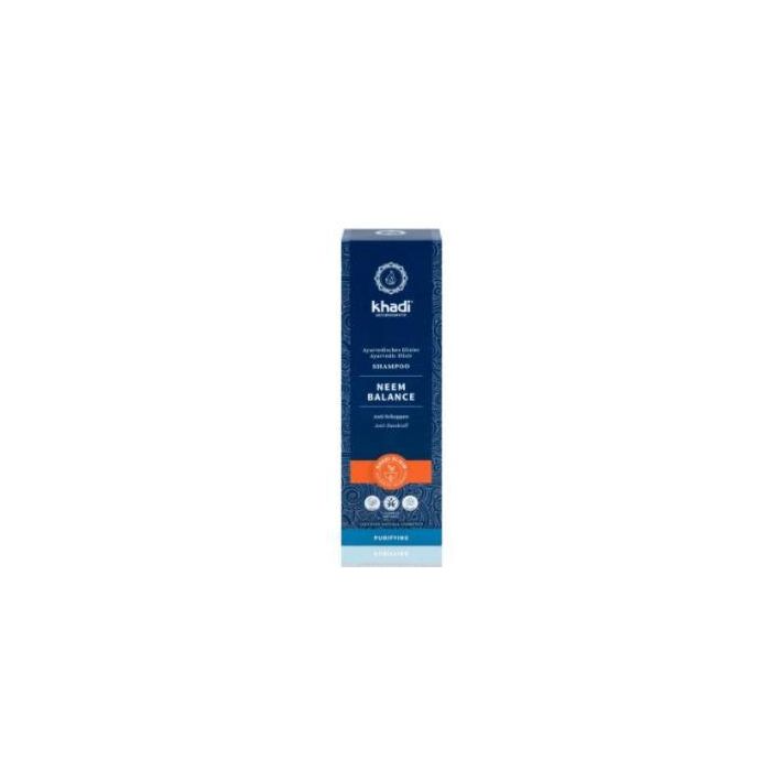 KHADI Champú Neem-Equilibrio con Árbol de Té, Romero y Eucalipto 200ml – Regula sebo y picores – Vegano sin sulfatos