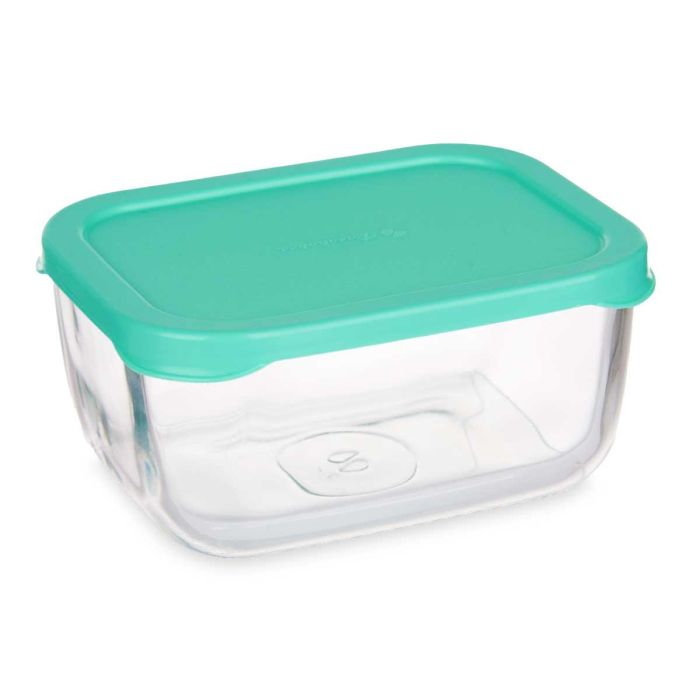 Pasabahce Fiambrera Snow Box Tapa Verde 420 ml 12.5 x 9.5 x 6 cm (Set de 12) 1