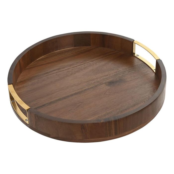 Bandeja Basicos DKD Home Decor Natural Dorado 35.5 x 5 x 35.5 cm Bandeja Basicos DKD Home Decor Natural Dorado 35.5 x 5 x 35.5 cm