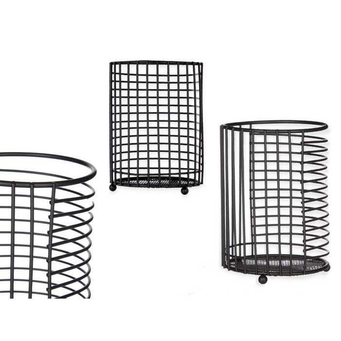 Portautensilios Kinvara Metal Negro 11.3x16x11.3 cm (6 Unidades) Portautensilios Kinvara Metal Negro 11.3x16x11.3 cm (6 Unidades)