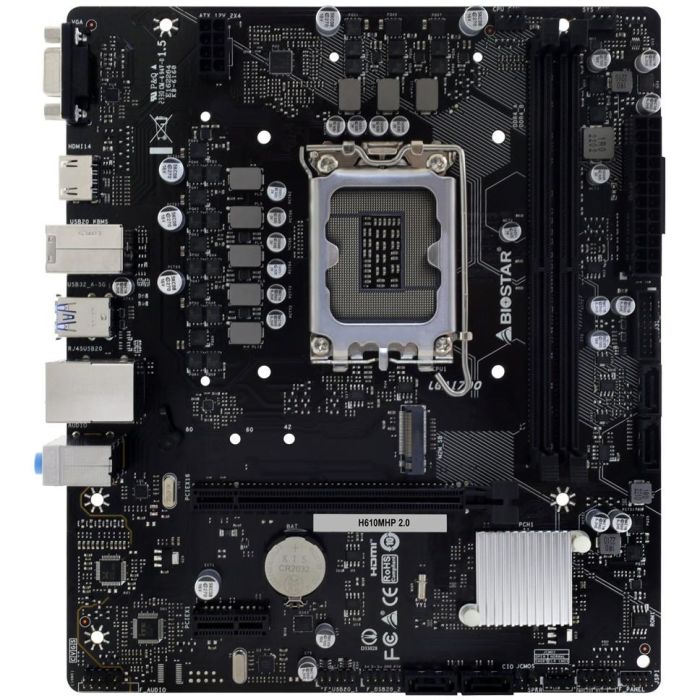 BIOSTAR H610MHP 2.0 H610.S1700.mATX.DDR4 Placa Base 1 BIOSTAR H610MHP 2.0 H610.S1700.mATX.DDR4 Placa Base 1